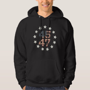 Trump 45 47 sterren vintage USA Amerikaanse vlag Hoodie