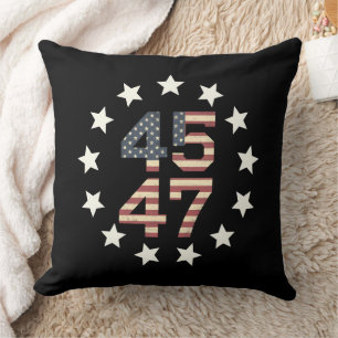Trump 45 47 sterren Vintage USA Amerikaanse vlag Kussen