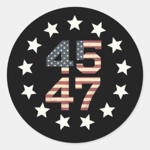 Trump 45 47 sterren vintage USA Amerikaanse vlag Ronde Sticker