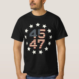 Trump 45 47 sterren vintage USA Amerikaanse vlag T-shirt