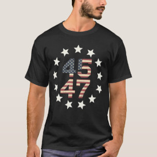 Trump 45 47 sterren vintage USA Amerikaanse vlag T-shirt