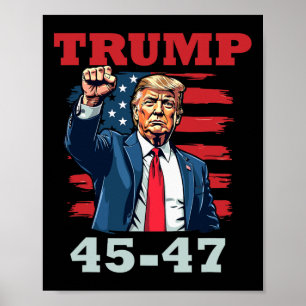 Trump 45-47 stoutmoedig presidentieel ontwerp voor poster