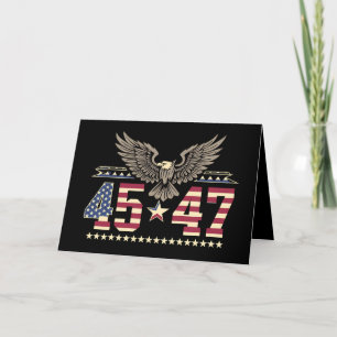 Trump 45 47 Vintage Amerikaanse USA Adelaar Vlag Bedankkaart