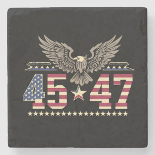Trump 45 47 Vintage Amerikaanse USA Adelaar Vlag Stenen Onderzetter