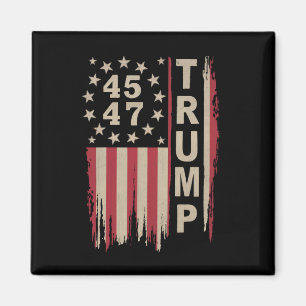 Trump 45 47 Vintage Retro Amerika USA Vlag Magneet