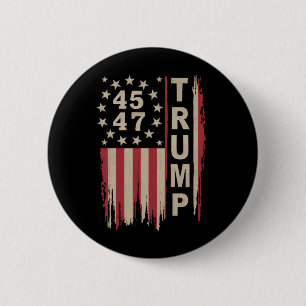 Trump 45 47 Vintage Retro Amerika USA Vlag Ronde Button 5,7 Cm