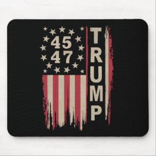 Trump 45 47 Vintage Retro Amerika Vlag VS Muismat