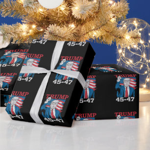 Trump 45 47 Vintage Retro USA Vlag van Amerika Cadeaupapier