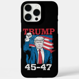 Trump 45 47 Vintage Retro USA Vlag van Amerika iPhone 16 Pro Max Hoesje