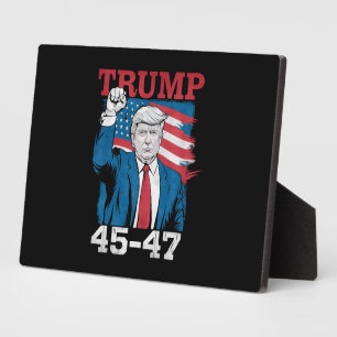 Trump 45 47 Vintage Retro USA Vlag van Amerika Fotoplaat