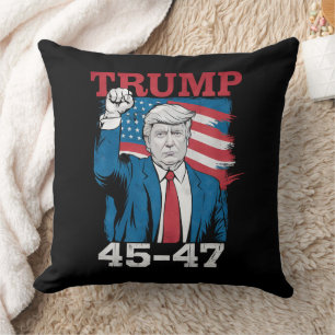 Trump 45 47 Vintage Retro USA Vlag van Amerika Kussen