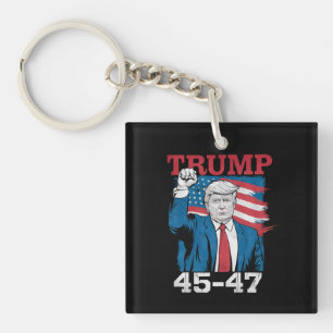 Trump 45 47 Vintage Retro USA Vlag van Amerika Sleutelhanger