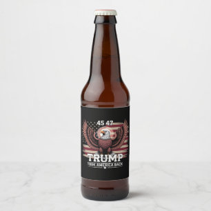 Trump 45e 47e President Vlag 2025 Adelaar Amerika  Bier Etiket