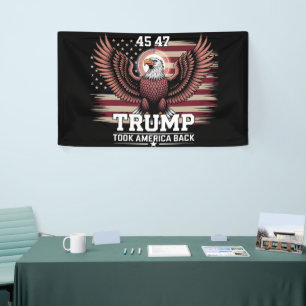 Trump 45e 47e President Vlag 2025 Adelaar Amerika  Spandoek