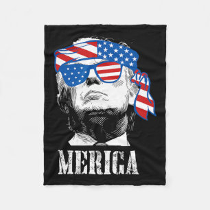 Trump 4 juli Amerikaanse vlag Mannen grappig Fleece Deken
