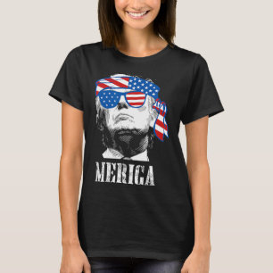 Trump 4 juli Amerikaanse vlag mannen grappig T-shirt