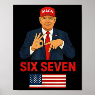 Trump 67 Meme Zes Zeven Grappig Verkiezingspak  Poster