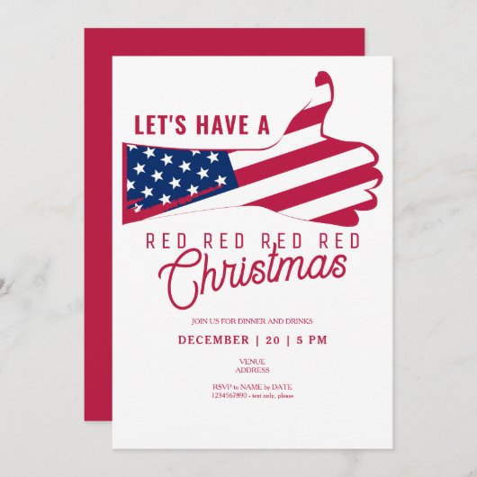 Trump-aanhanger Republikein krijgt rode kerst Kaart (Voorkant / Achterkant)