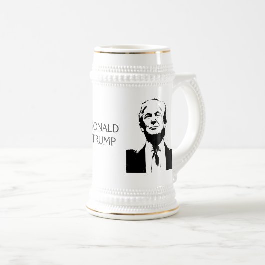 Trump Afbeelding Silhouette Custom Text Bierpul (Voorkant rechts)