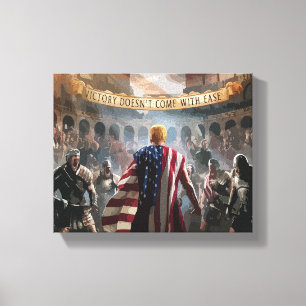 Trump afgebeeld als een gladiator in een oude Rome Canvas Afdruk