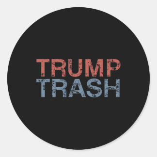 Trump Afval 2025 Retro Grunge Vintage Afval voor Ronde Sticker