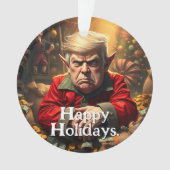 Trump als boze kerstelf ornament (voorkant)