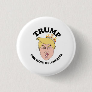 Trump als Koning van Amerika Ronde Button 3,2 Cm