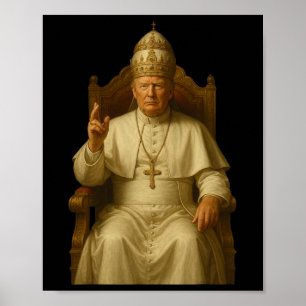 Trump als Vaticaanse Kerk Paus Grappig Paus Trump Poster