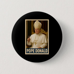 Trump als Vaticaanse Kerk Paus Trump Grappig Vatic Ronde Button 5,7 Cm
