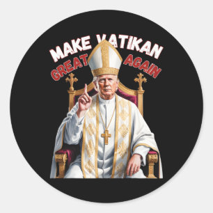 Trump als Vaticaanse Kerk Paus Trump maakt Vaticaa Ronde Sticker