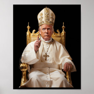 Trump als Vaticaanse Kerk Paus Vaticaan Christelij Poster
