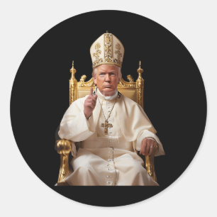 Trump als Vaticaanse Kerk Paus Vaticaan Christelij Ronde Sticker