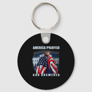 Trump Amerika Bad Gebed God Geantwoord Sleutelhanger