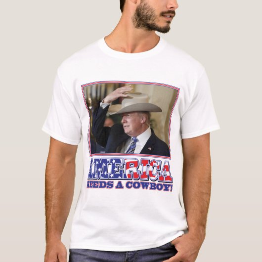 TRUMP-AMERIKA-COWBOY T-SHIRT (Voorkant)