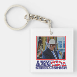Trump - Amerika heeft een Cowboy nodig Sleutelhanger