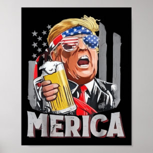 Trump Amerika maakt op 4 juli weer Mannen-drank Poster
