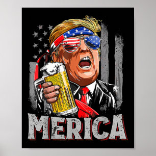 Trump Amerika maakt op 4 juli weer Mannen-drank Poster