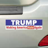 Trump. Amerika weer HATE maken. Bumpersticker (Op auto)