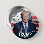 Trump - Amerikaanse vlag Ronde Button 7,6 Cm (Voorkant /achterkant)