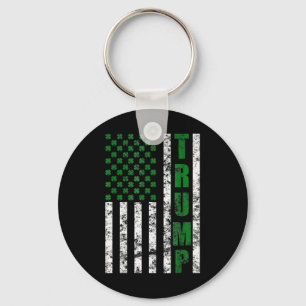 Trump Amerikaanse vlag St Patricks Day Shamro Sleutelhanger