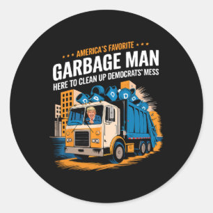 Trump Amerika's favoriete vuilnis Man Trump in de Ronde Sticker