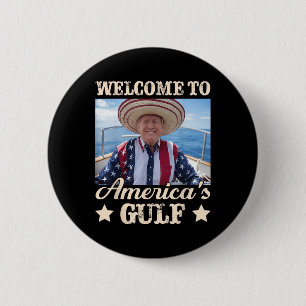 Trump Amerika's Golf Mexico President Trump Somber Ronde Button 5,7 Cm