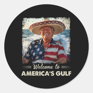 Trump Amerika's Golf Mexico President Trump Somber Ronde Sticker