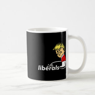 Trump anti-liberale Donald Trump pissen op liberaa Koffiemok