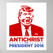 TRUMP ANTICHRIST voor PRESIDENT 2016 Poster (Voorkant)