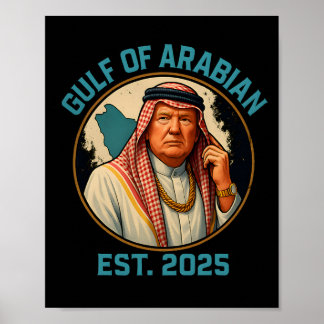 Trump Arabische Golf 2025 Grappig Trump Golf van A Poster