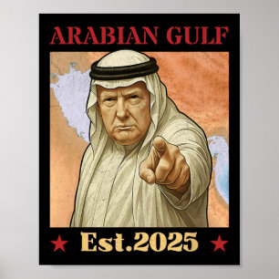 Trump Arabische Golf 2025 - Grappig Trump Golf van Poster