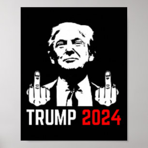 Trump arresteer deze vingers 2024 Amerika VS Flagf Poster