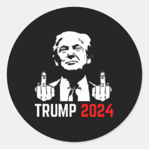 Trump arresteer deze vingers 2024 Amerika VS Flagf Ronde Sticker