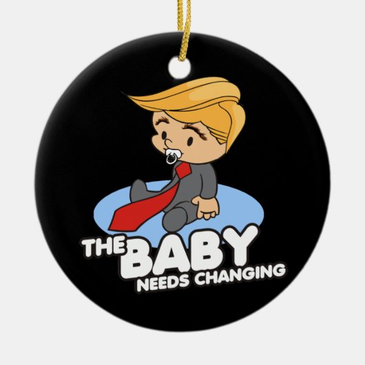 TRUMP BABY MOET VERANDEREN KERAMISCH ORNAMENT (Voorkant)